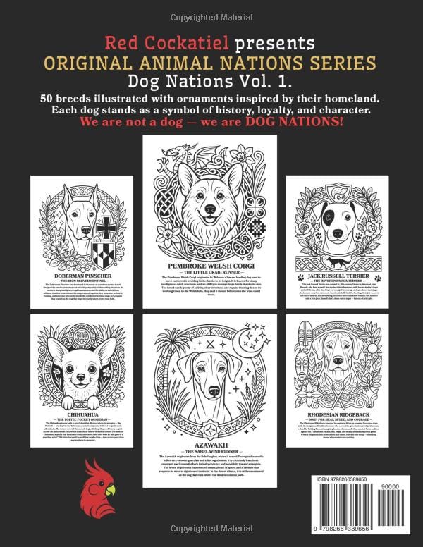 Dog Nations: Teen and Adult Coloring Book – 50 Unique Designs of Dog Breeds from Around the World (Creative and Relaxing Coloring Pages for Stress ... and Hours of Fun) (Animal Nations Series) image 3