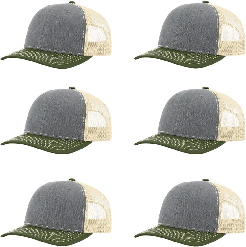 Richardson 112 Classic Six-Panel Adjustable Snapback Trucker Cap | Bulk Packs Available