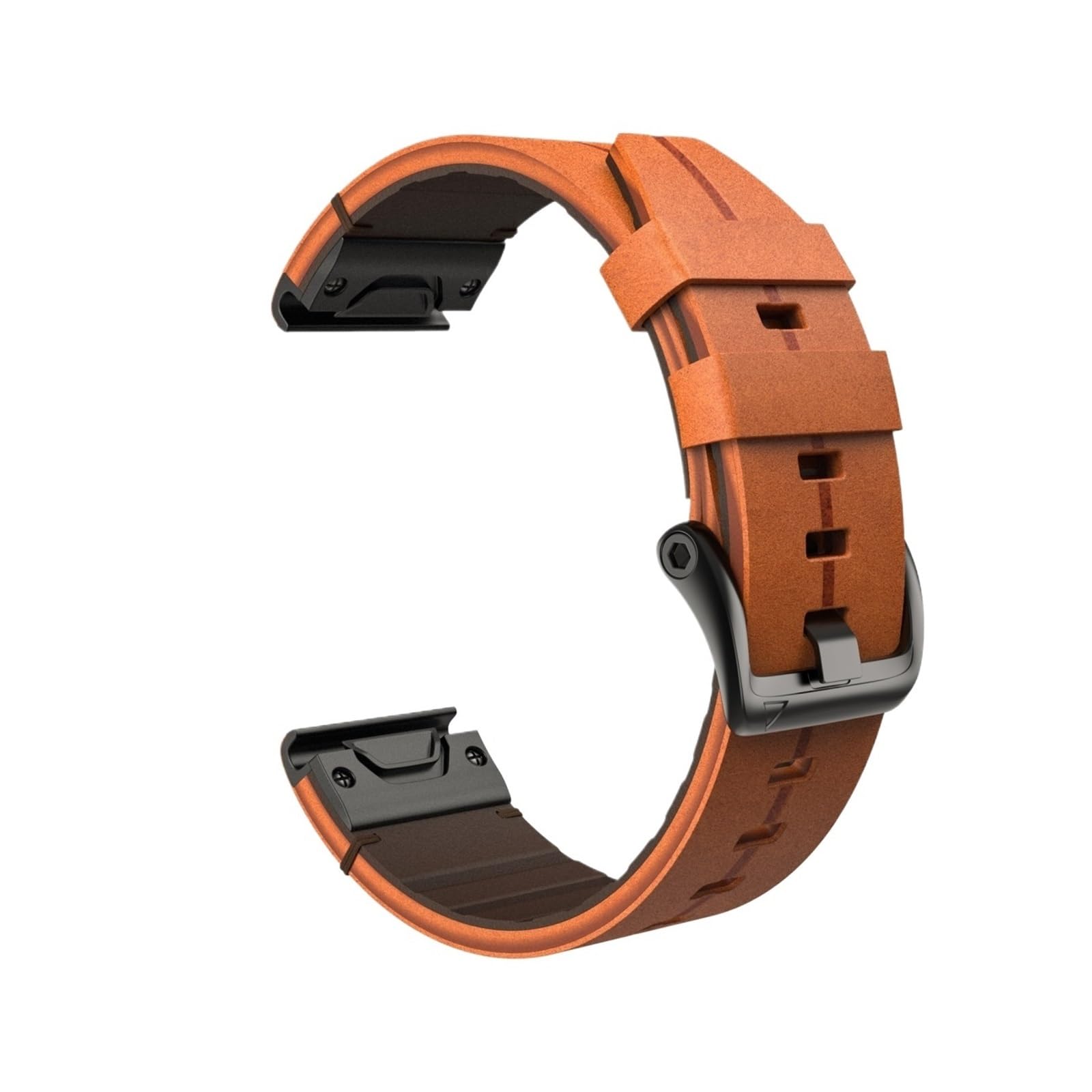 HMFANG Bracelet de rechange en cuir véritable compatible avec Fenix 6 5 6pro 5 Plus 22 mm