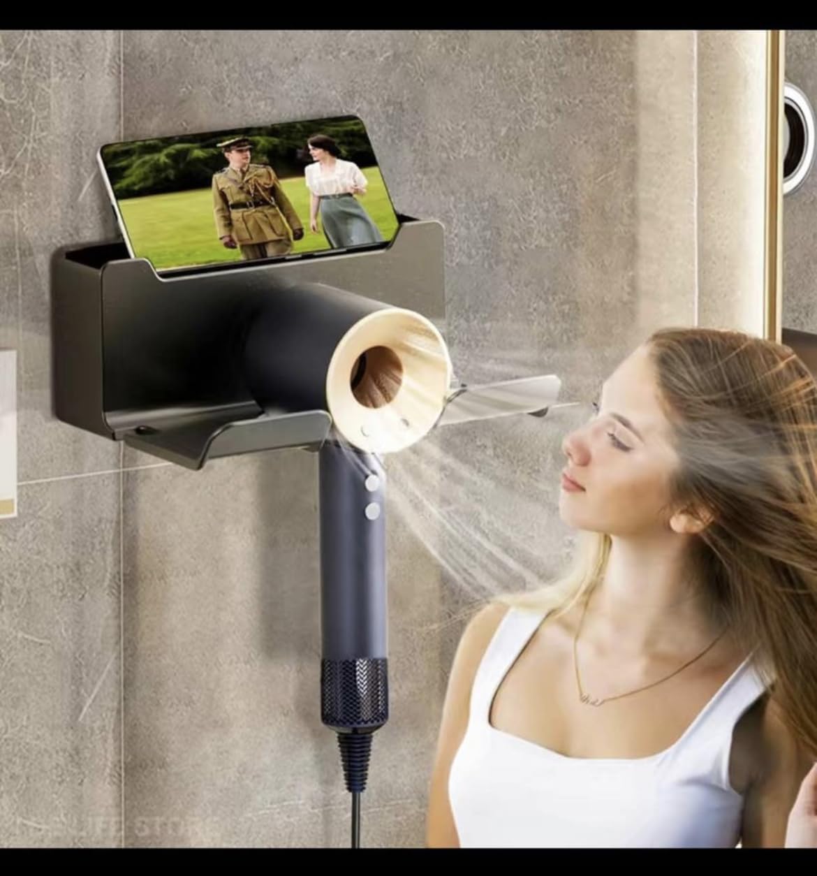 Hair Dryer Hair Tools and Brush Holder Black