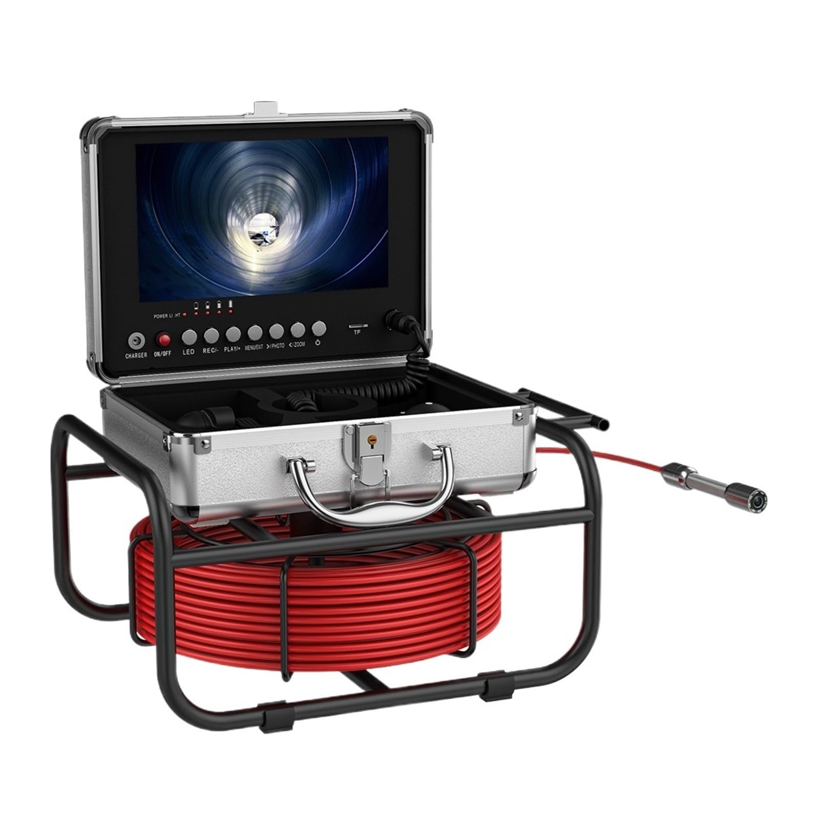 YNIYUJKL Drain Inspection Camera 20M/30M/40M/50M Cable Pipe Inspection Camera Ip68 Drain Sewer Pipeline Industrial Endoscope Dvr Recording Function 9" Monitor,One Color-50m