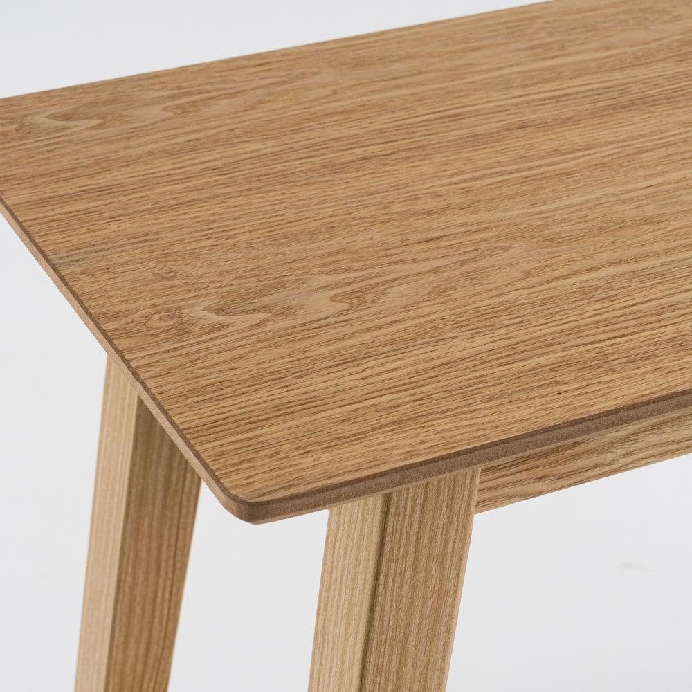 LOLAhome - Consola de Estilo nórdico en Madera Natural de 100x30x72 cm. Diseño de líneas Rectas con Estante Inferior para Entrada o Dormitorio. Aporta un Toque cálido, Moderno y Acogedor.