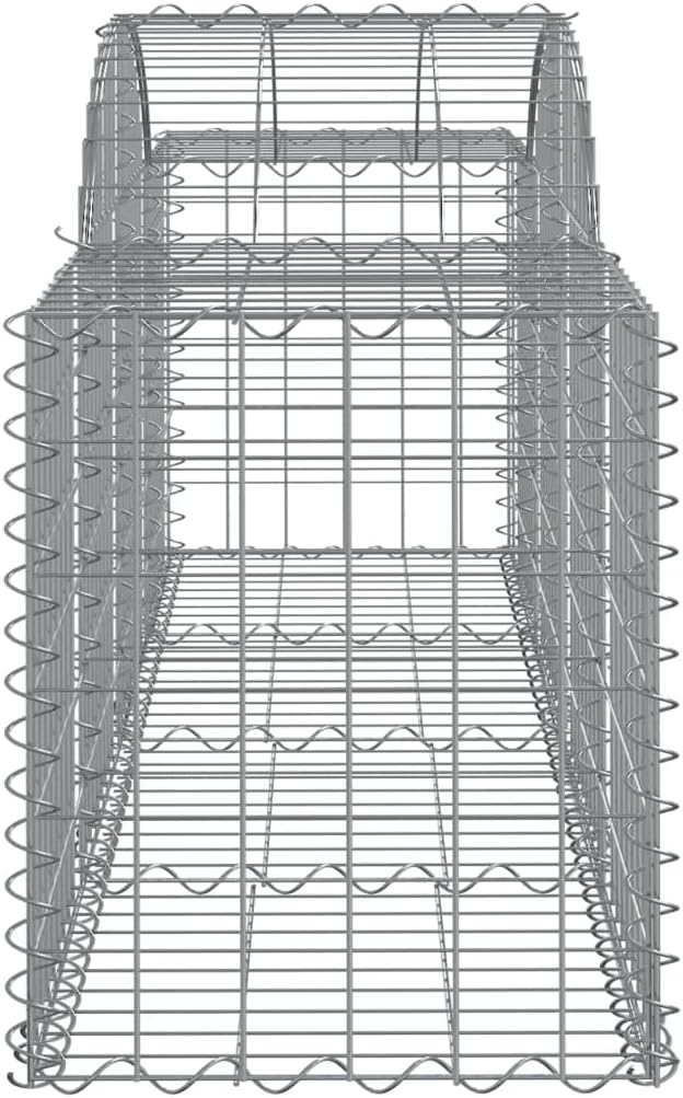 Large Spiral Gabion Basket Planter Silver Galvanized Iron Durable Decorative Feature for Outdoor Landscaping Projects with Sound-Absorbing Design and Easy Assembly Kit