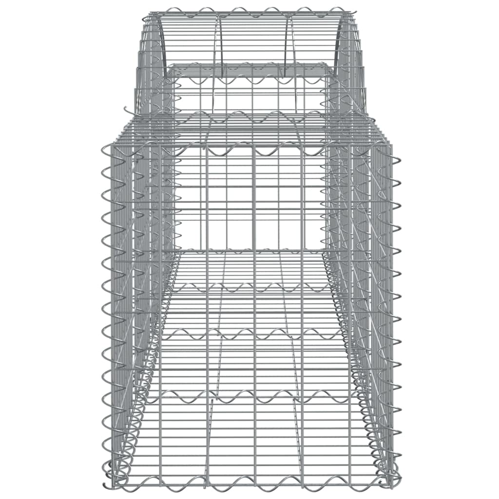 Kosze gabionowe łukowe 30 sztuk 200 x 50 x 60 / 80 cm żelazo ocynkowane żelazo, dźwiękochłonne dekoracyjne bariery ogrodowe ze wzmocnionymi haczykami i oczkami 5 x 10 cm