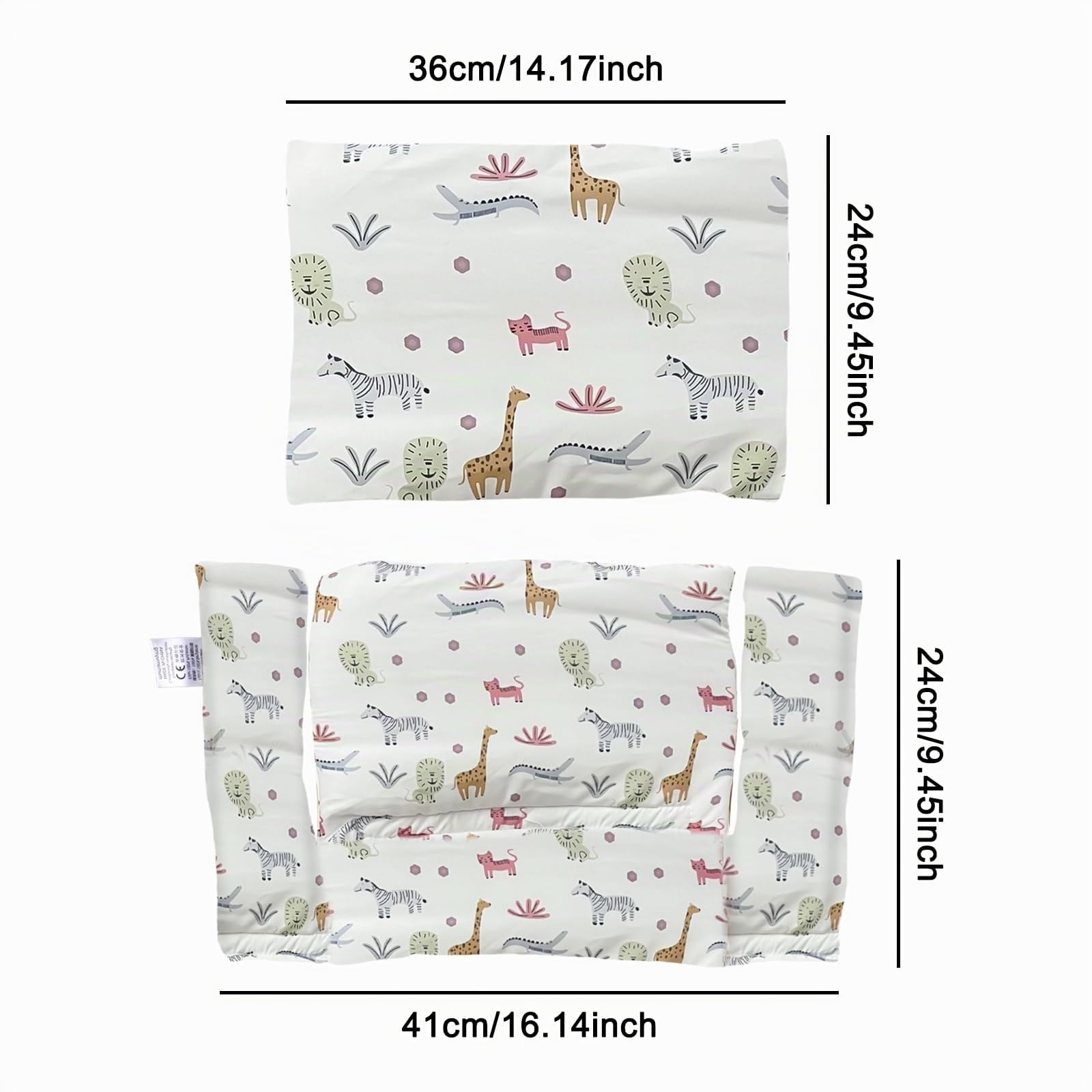 Cojín de asiento para trona Stokke Tripp Trapp: doble acolchado, impermeable, cojín de asiento para niños, extraíble, algodón orgánico suave accesorio (zoológico)