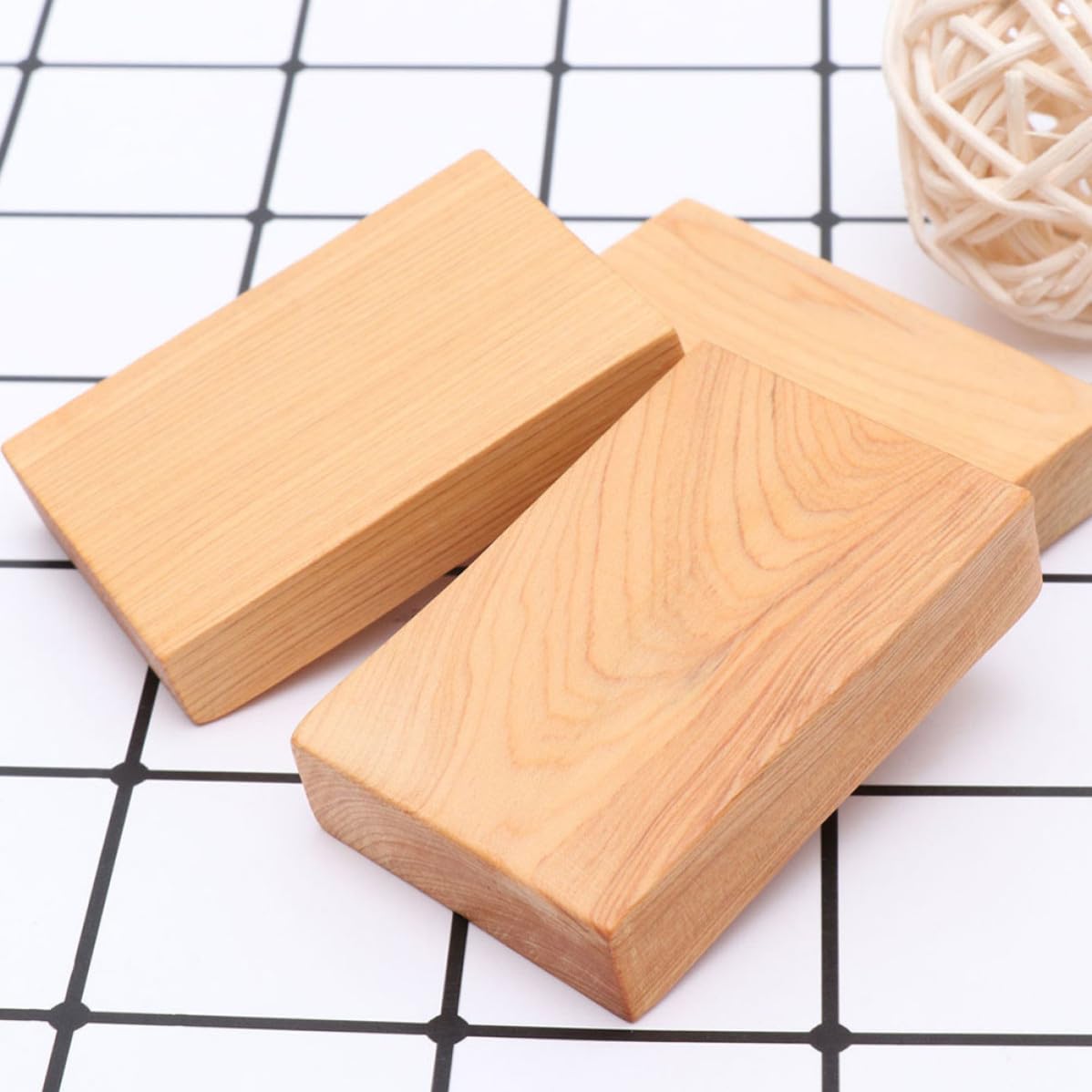 Didiseaon 12 Piezas Bloques de Madera Rectangulares para Tallar,