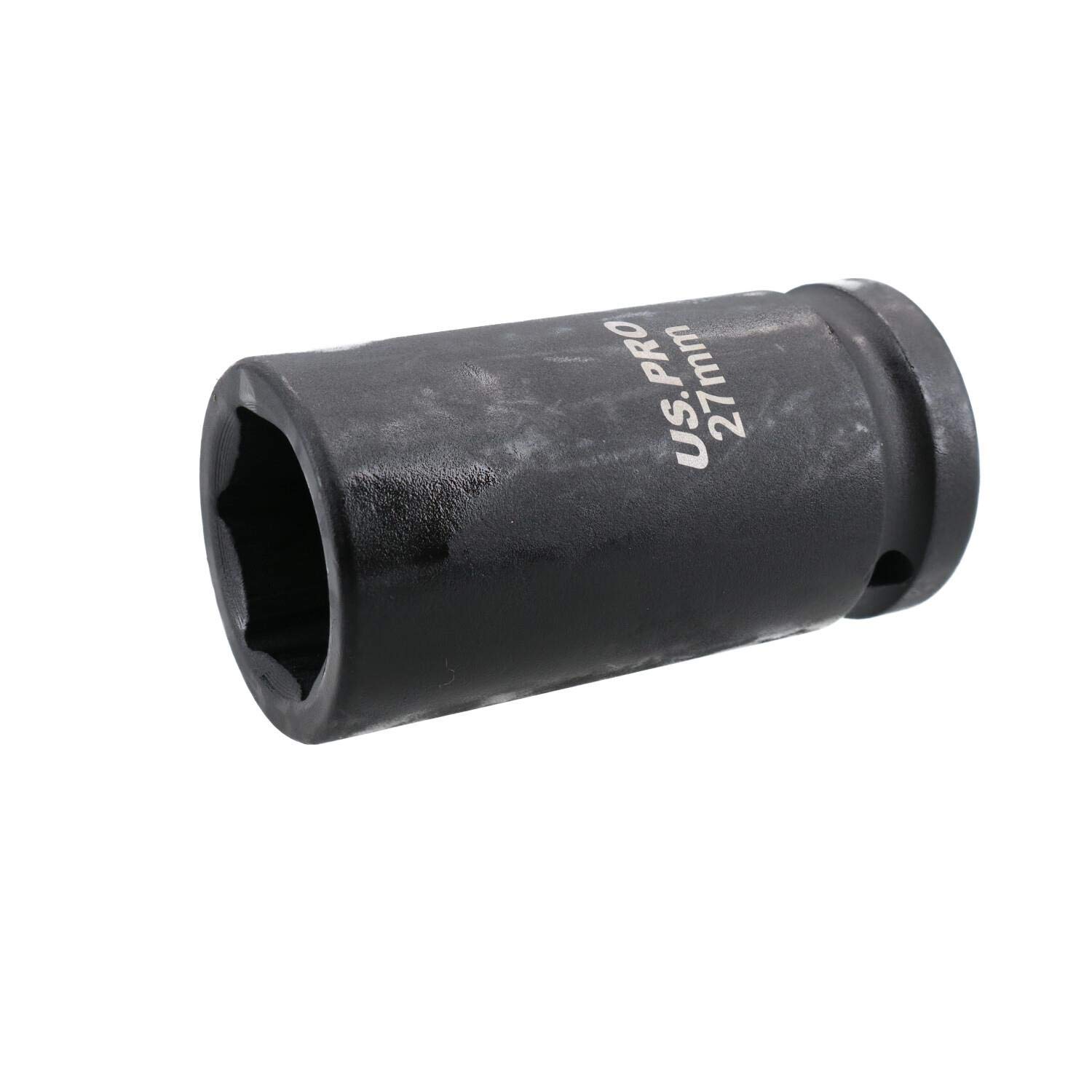 Llave de vaso de impacto de 27 mm de profundidad, 3/4 pulgadas, hexagonal, 6 puntos, acero al cromo vanadio