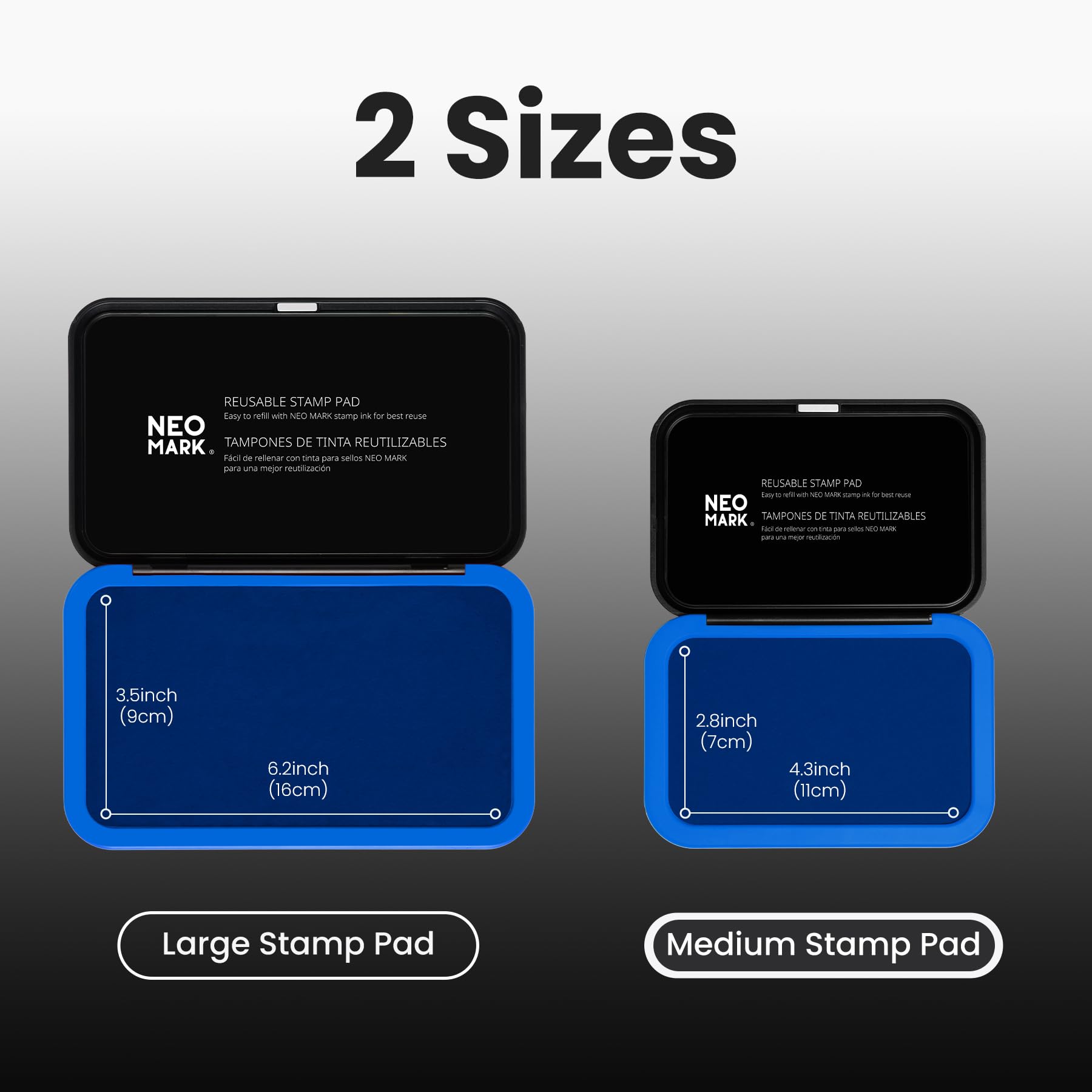 NEO MARK Medium Stamp Pad Kit (1oz Ink Included)-2.8"x 4.3", Magnetic Lid, Premium Quality Felt Stamp Pad (Blue) - Image 6