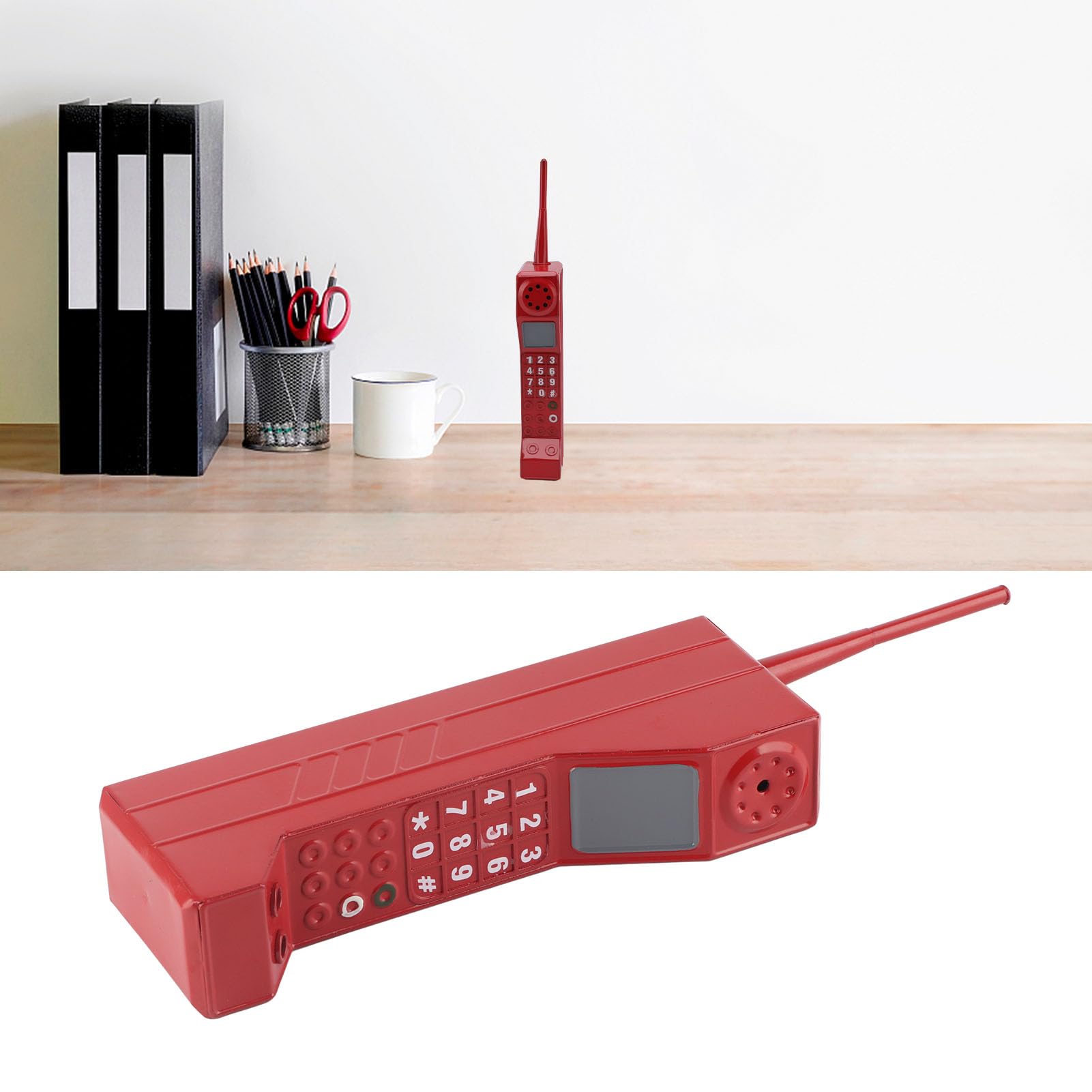 WGFOIP Vintage Retro Brick Cell Phone Ornament Model Stylized Props, Lightweight and Portable, Exquisite Appearance, Prefect Shooting Props, Family Decoration (Red)