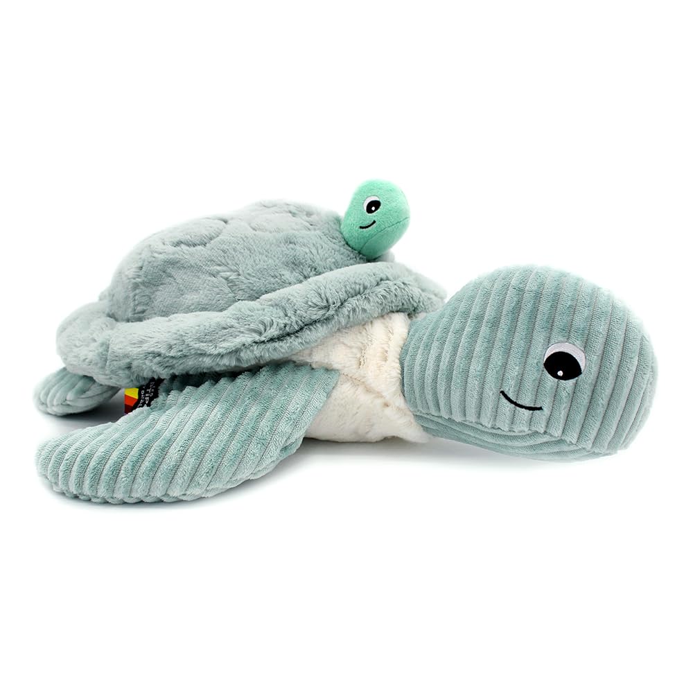 PTIPOTOS by Les DEGLINGOS SAUVENOU LA Tortue GEANTE Maman/Bebe - Peluche Ultra Douce 2 en 1 - Ideal Cadeau Naissance Anniversaire Noel - 48CM - Menthe