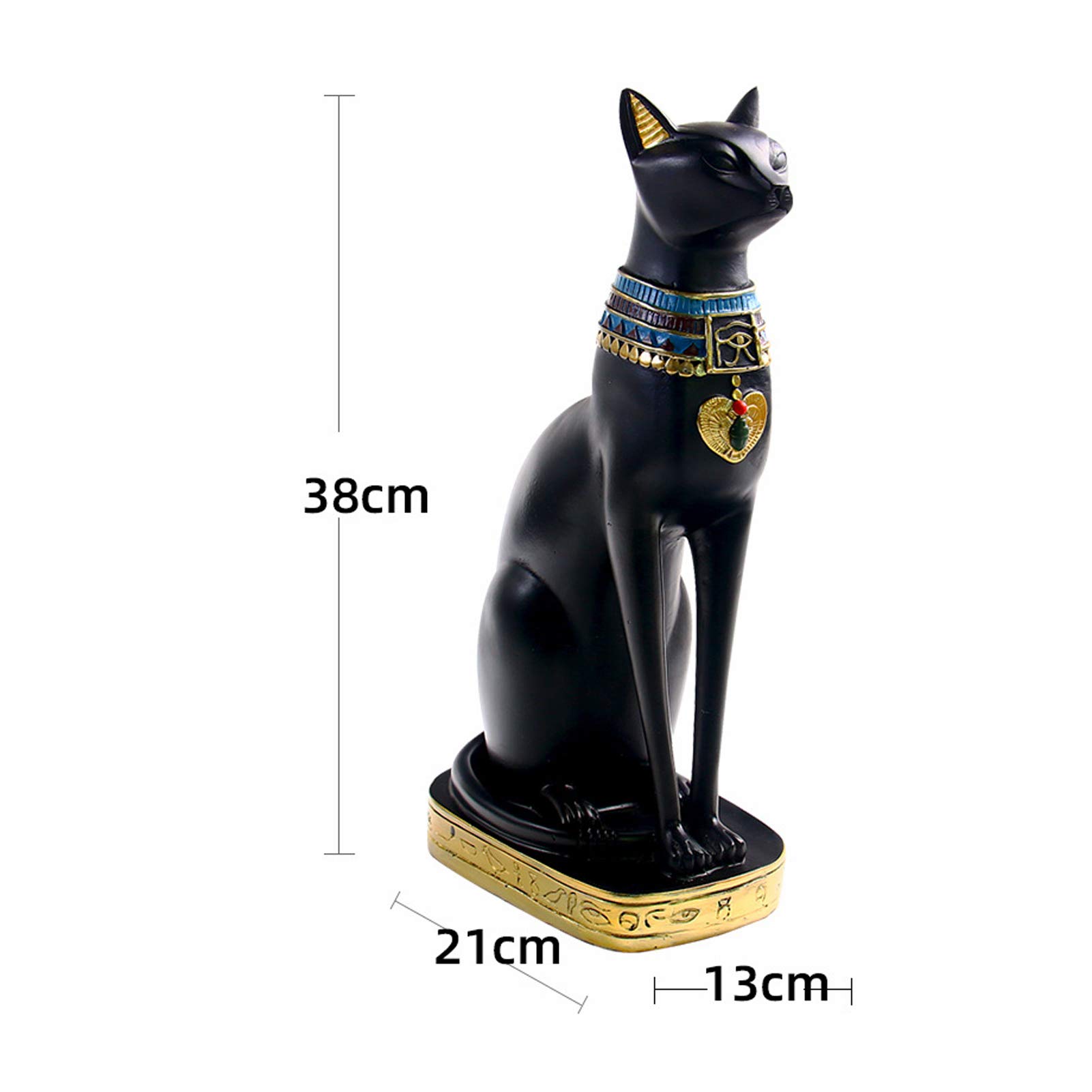 Ägyptische Katze Göttin Bastet Statue Dekofigur,alte exotische Haushalt Sammler Figur für Haus Zimmer Garten Ornament Exquisite Dekor,Schwarz,L