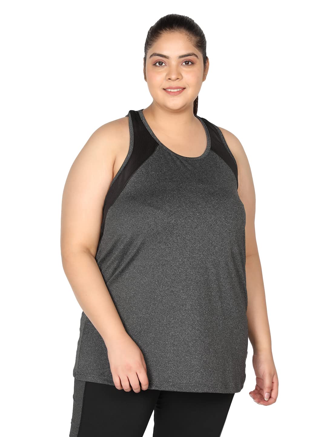 CHKOKKO Women's Polyester Regular Fit Gym Tank Tops Sleeveless Sports Vest