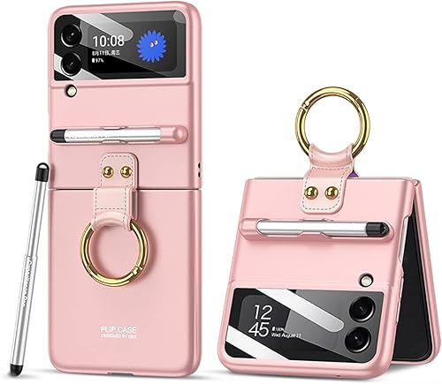 Miniatura 8 de Funda de anillo para Galaxy Z Flip 3 5G con protector de pantalla para bolígrafo S y protector de pantalla de cámara, soporte para bolígrafo S,
