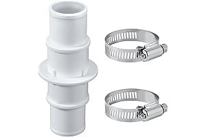 1 1/2 Inch Pool Hose Connector with Clamps
