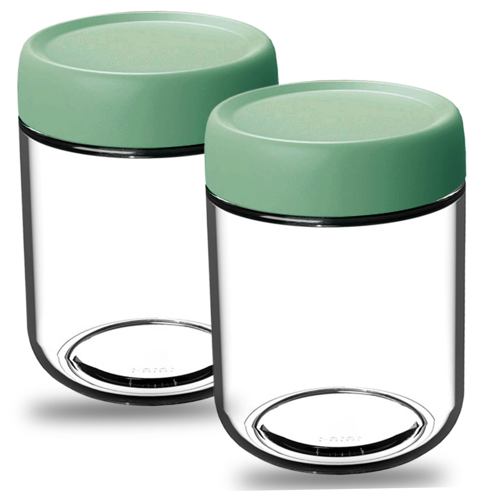 Wedhapy Green 2Pcs Airtight Overnight Oats Jars With Lids,500Ml Glass Overnight Oats Container, Clear Wide Mouth Mason Jars Parfait Cups With Lids For Jam,3.5X4.5""