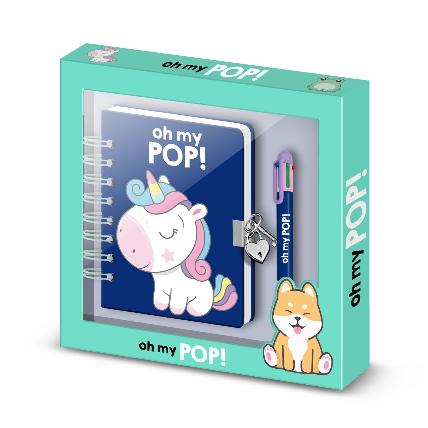 Oh My Pop Sweety-Pack of A5 Diary + 6-Coloured Pen, Multicolour