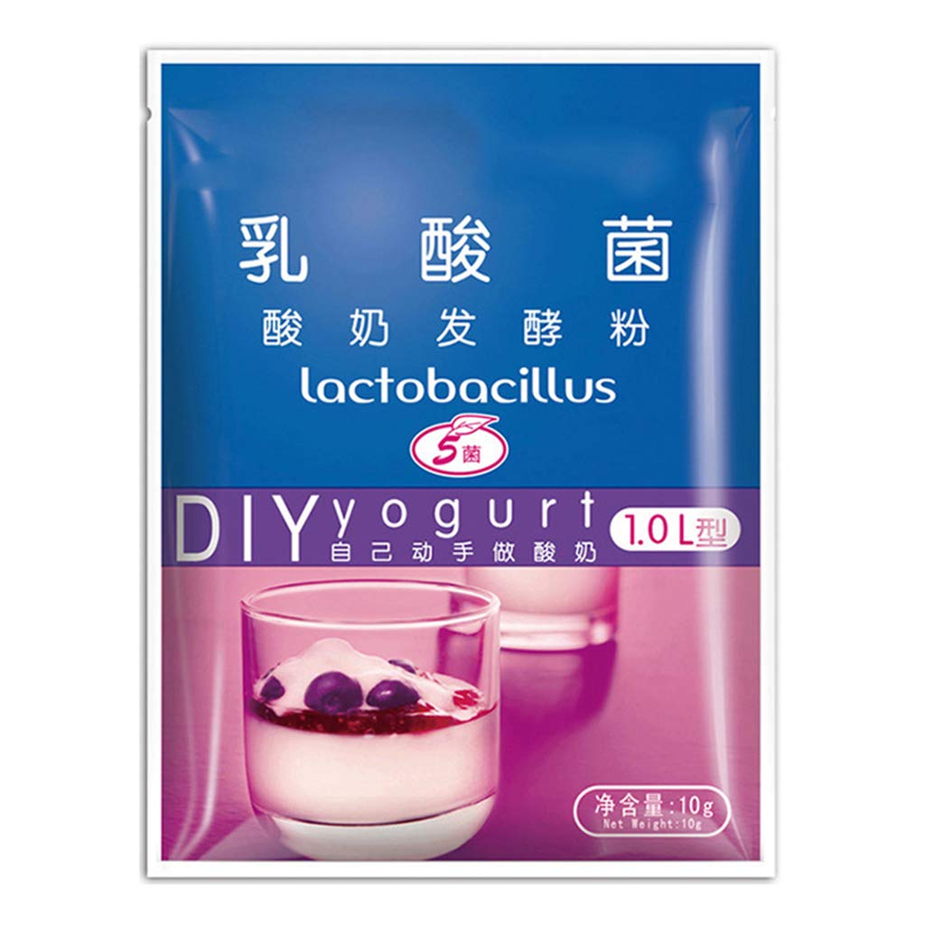 SUCHUANGUANG Lactobacillus Yogurt Starter, 5 probióticos, 1g-1L, 1g * Paquete de 10, Hacer Postre en casa Arrancador de fermentos