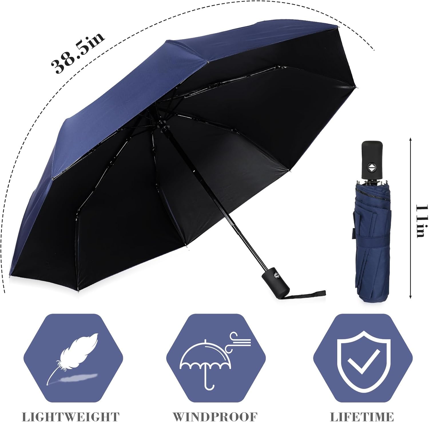 Kajaia 4 Pack Umbrellas Compact Windproof, Automatic Open and Close Folding Rain Umbrella Collapsible for Men Women Travel