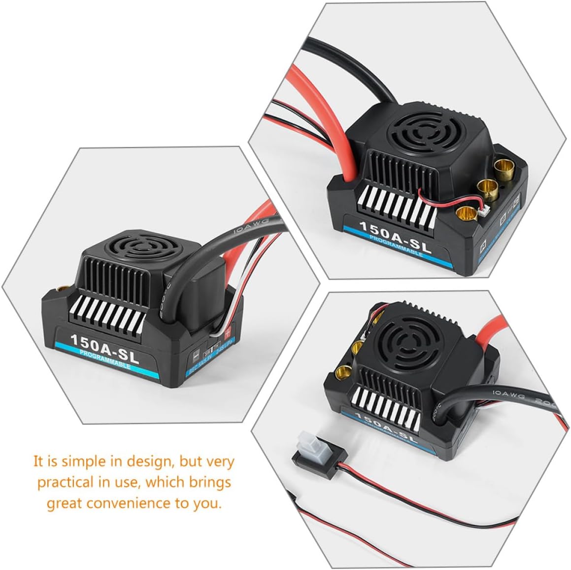 ibasenice Brushless for Cars and Trucks High Performance Electronic Speed Controller Compatible with Brushless Motors for Precision Control Applications