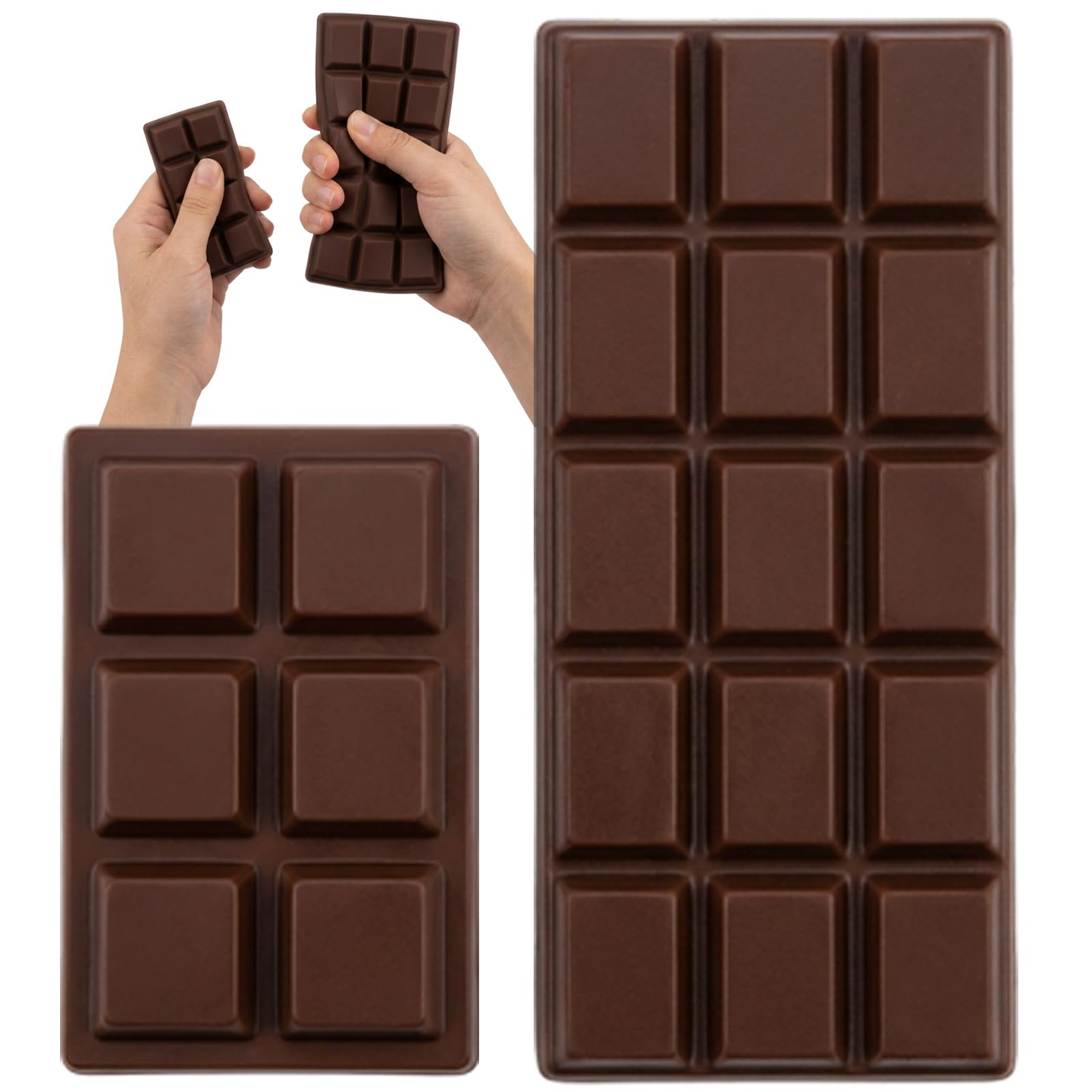 2 PCS Chocolate Squishy, Slow Rising Squishies, Stress Relief Decor for Office and Travel, Portable Ornament Aid, Two Piece Chocolate Squishy Collection