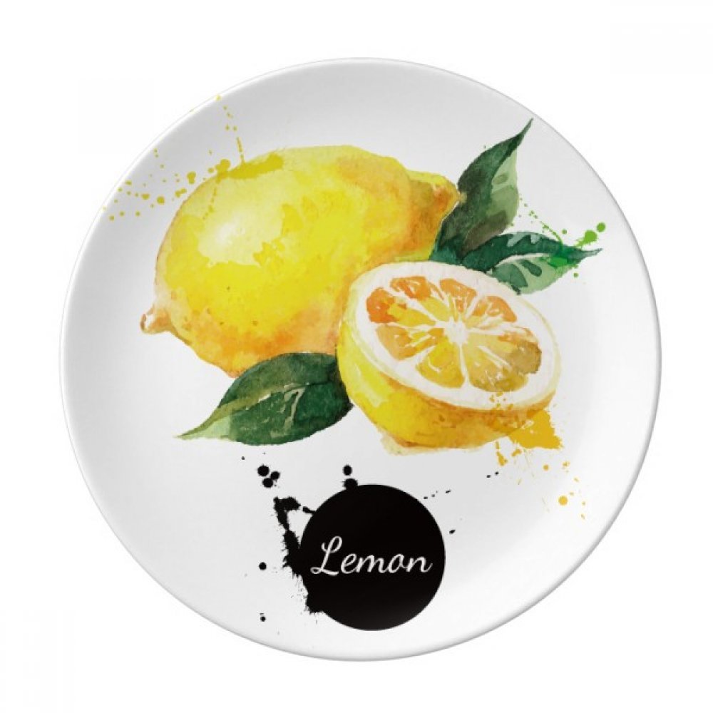 Assiette à dessert citron aquarelle pour une table d'été