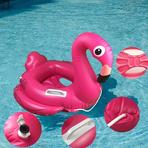 Kids Flamingo Swim Ring Trainer Water Float Seat Inflatable Pool Raft Baby