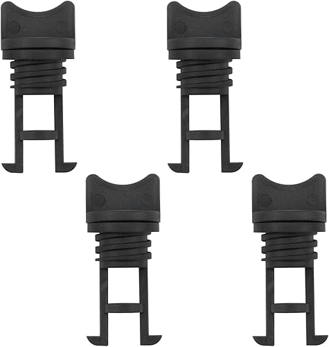 Lovelysp - Tapones de drenaje de nailon para kayak, para barcos, yates y balsas con tapones de drenaje roscados de 0.79 pulgadas (negro) -4 unidades