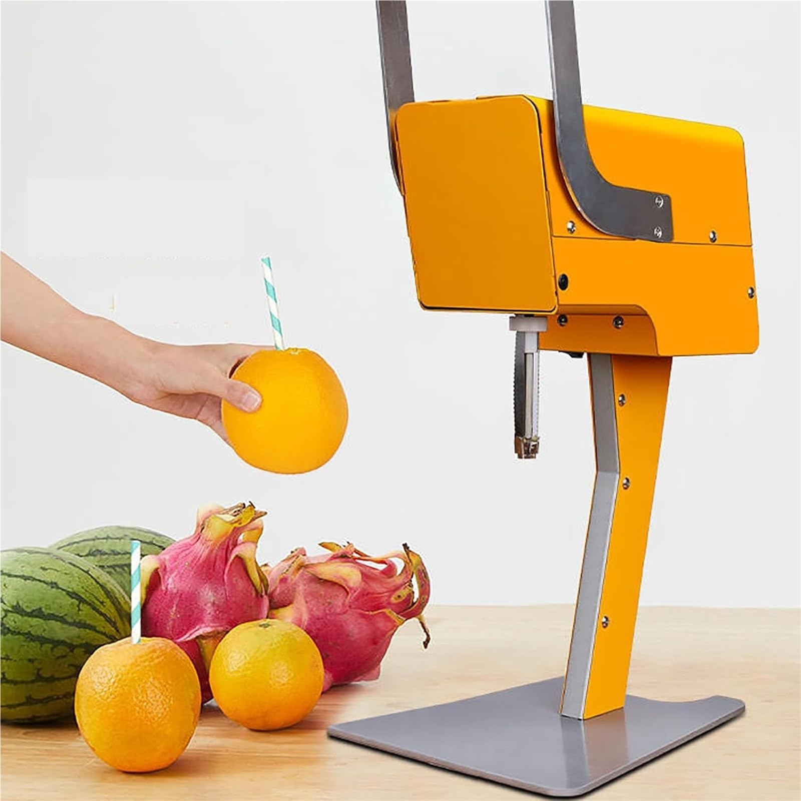 Exprimidor eléctrico de cítricos,Sandía Y Piña con Descorazonador Y Cuchillas Doblespara Naranjas,No Requiere PeladoProducción Rápida En10S, ideal para tiendas de zumos y restaurantes