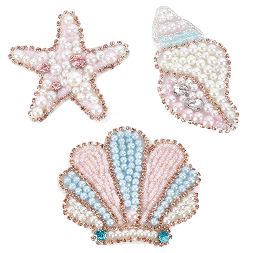 Écussons à coudre animaux marins rose strass WEBEEDY pour customiser vêtements et sacs