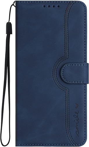 WATSKY Funda de teléfono para Oppo A53 2020 4GA32 2020 4GA53S 4GA33 2020 4G con tapa abatible en relieve y tarjetero Funda protectora azul