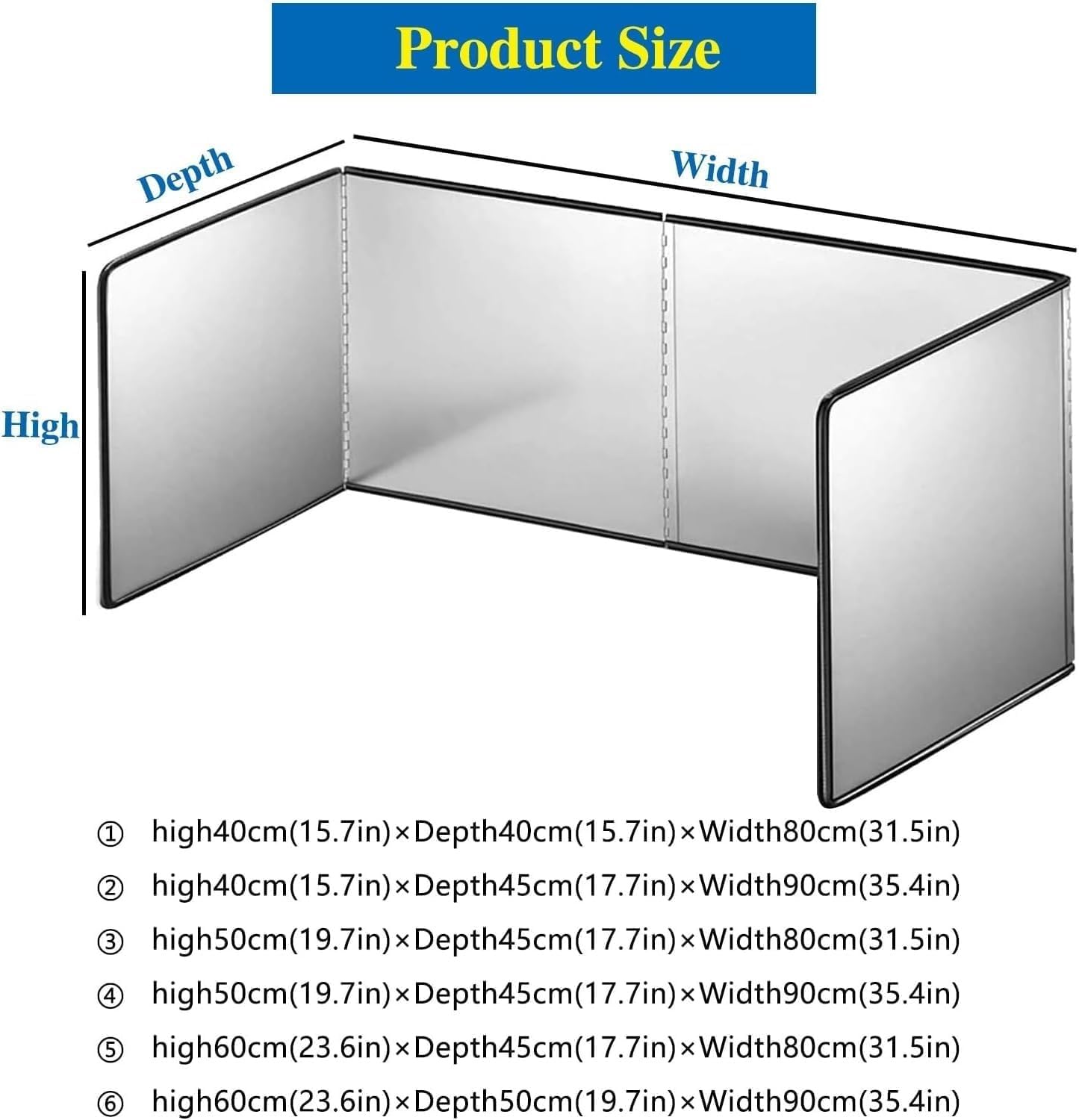 Protection anti-éclaboussures pliable en acier inoxydable 40 x 80 cm/60 50 90 cm - Huile 4 faces pour poêles