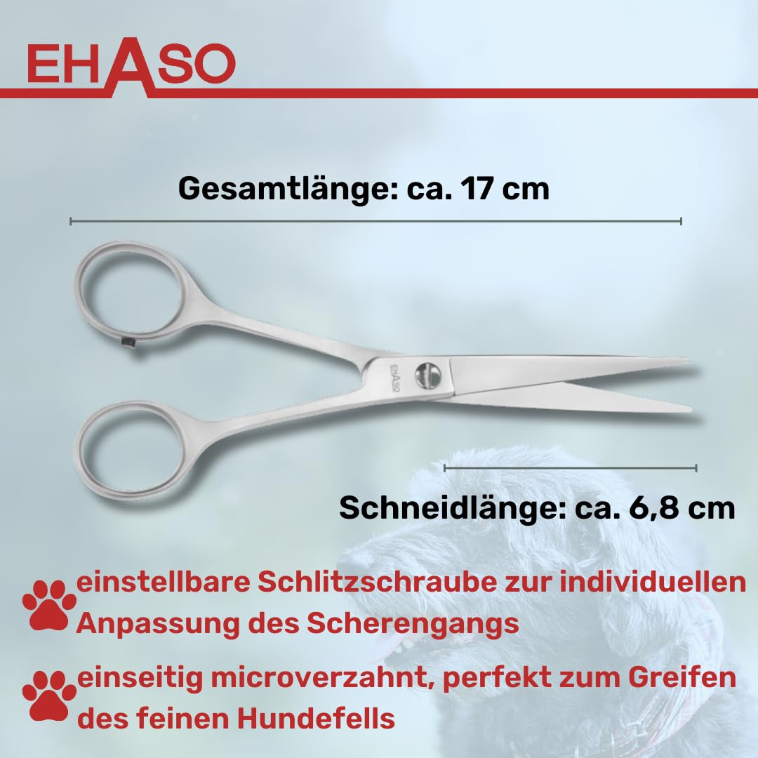 EHASO Premium Pfotenschere 17 cm gerade für Hunde | Schere, Klein und Präzise | Pfotenschere in Spitzenqua