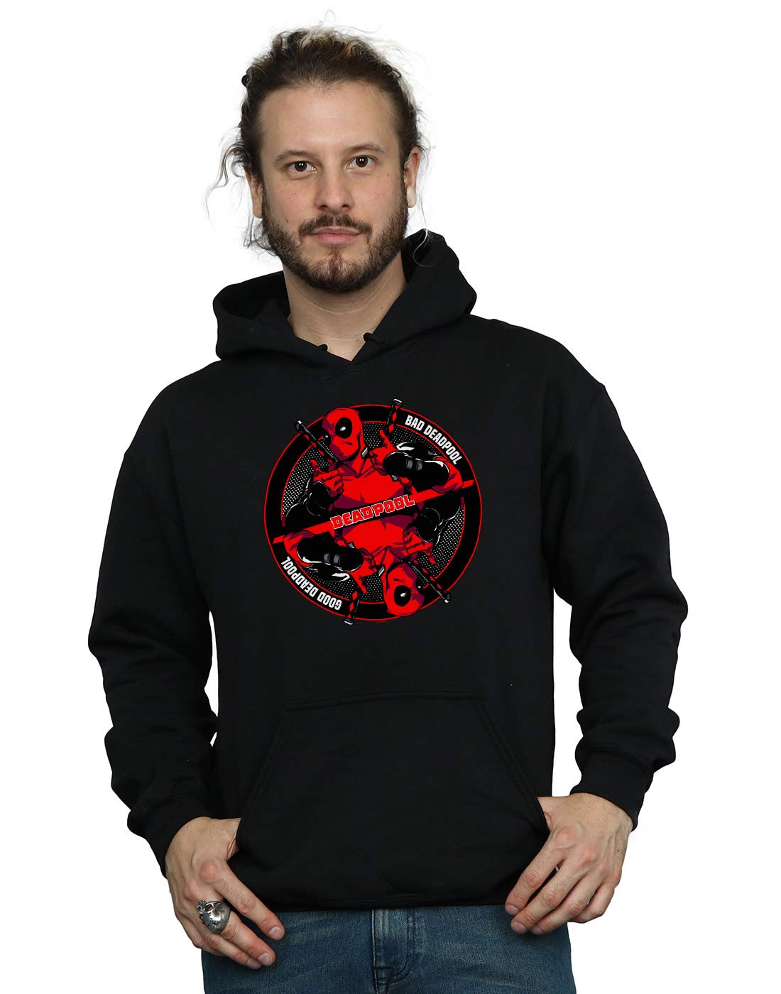 Marvel Men's Deadpool Good Bad Hoodie Black XXX-Large