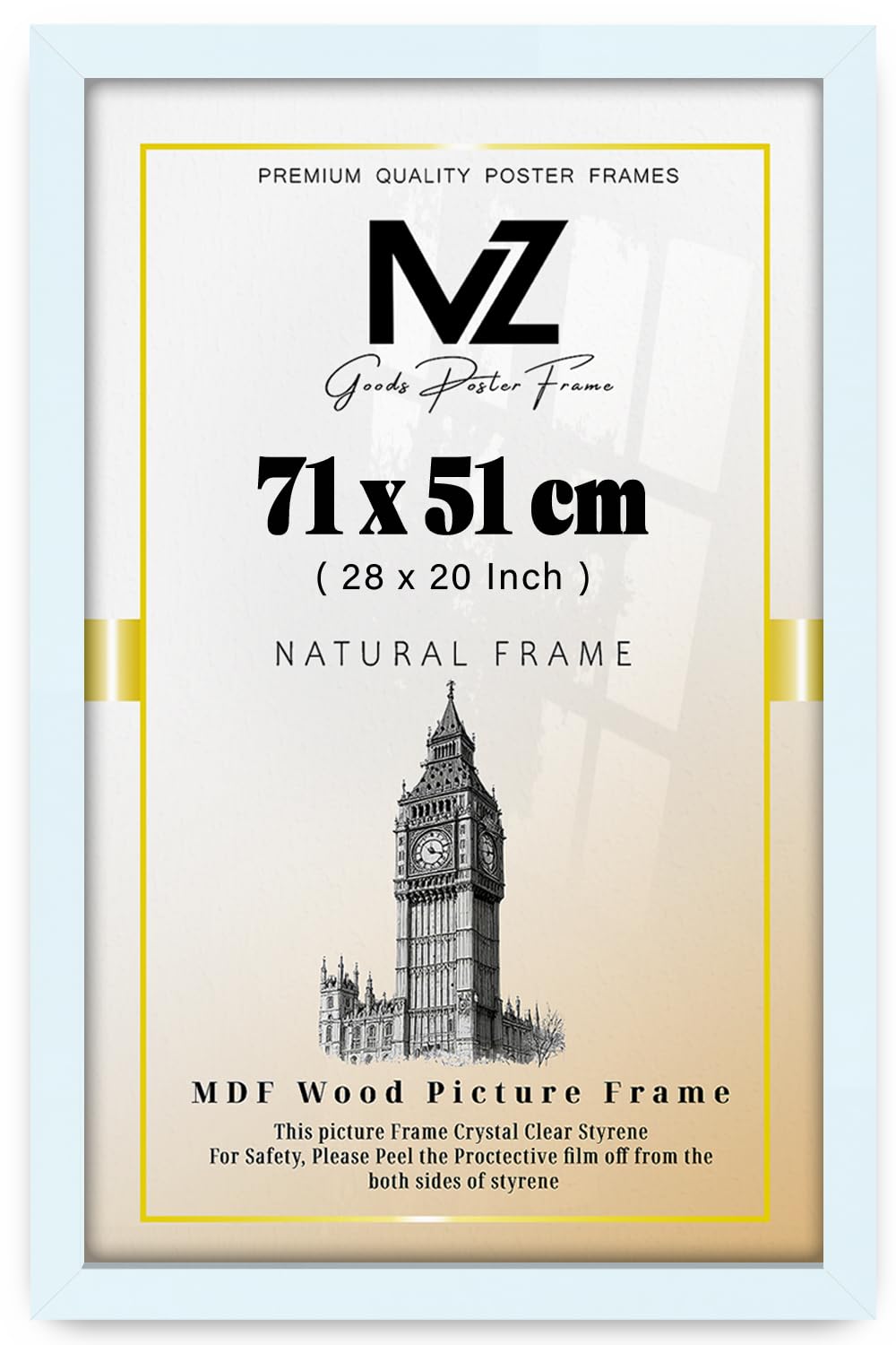 Mz Goods White | 710 X 510 Mm Engineered Wood Poster Frame 28 X 20 Art Prints, Photos Holiday Gifts& Home Décor 51 X 71 Cm [ ]
