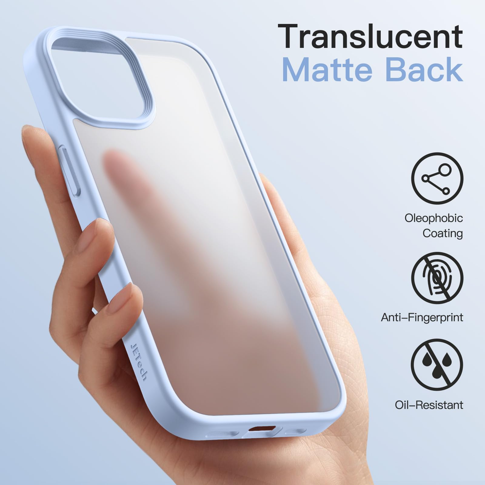 JETech Coque Mat Pour IPhone 15 Pro 6,1 Pouces, Protection Antichoc Qualité Militaire, Étui Housse