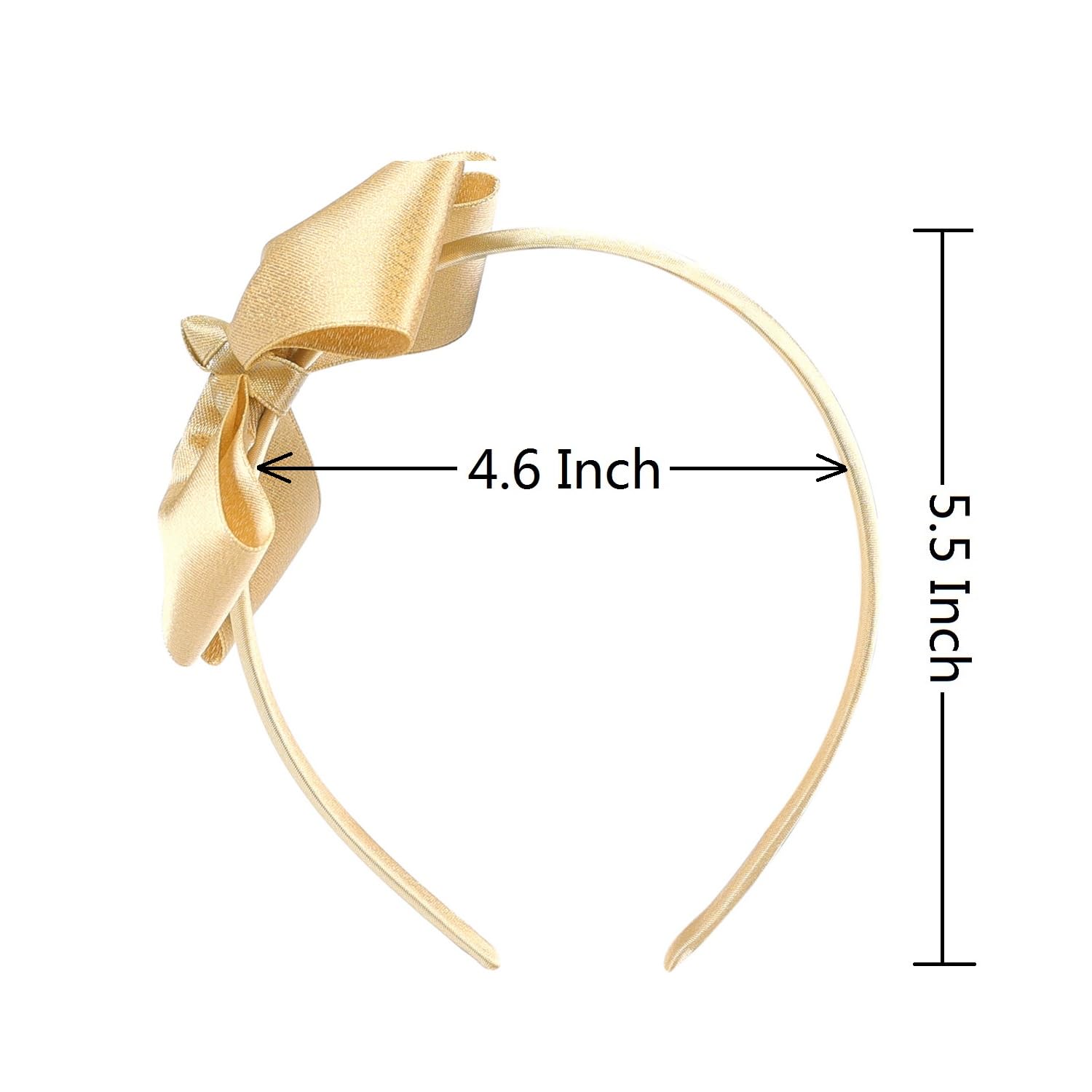 Bonita diadema de lazo para niñas, niños y niños pequeños (dorado)
