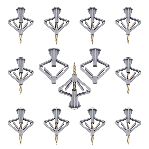 Juego de 50 anclajes para paneles de yeso, anclajes de pared huecos con tornillos, anclajes de pared de cartón yeso, tubo de expansión de plástico