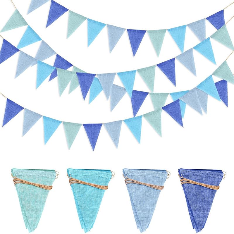 Banderines para exteriores, 4 unidades, 16 m, 36 banderines, para habitación de los niños, guirnalda de cumpleaños, para decoración de fiestas, escolarización, decoración de fiesta de Pascua (4
