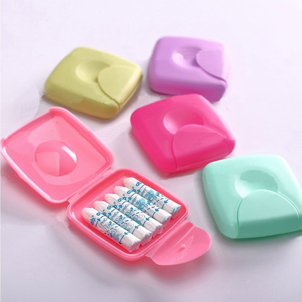 2 haltbare Tampon-Boxen, leicht, tragbar, für unterwegs, 7 x 7 x 4 cm Drogerie & Körperpflege