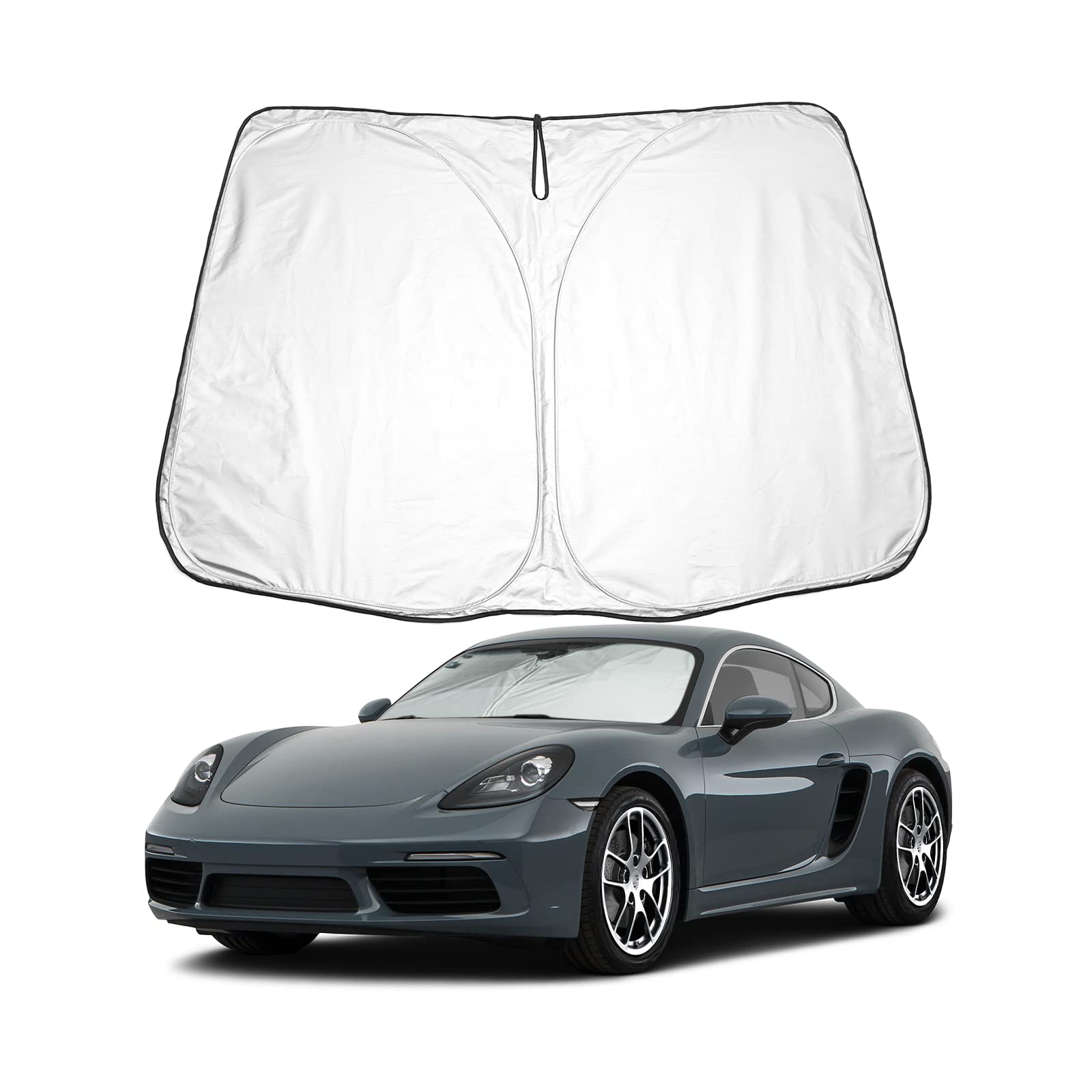 BIXUAN Cayman S Coupe osłona przeciwsłoneczna do samochodu, kompatybilna z Porsche 718 911 Cayman 2015-2022, osłona przedniej szyby samochodu, ochrona przed wiatrem do przedniej szyby 911, blokuje