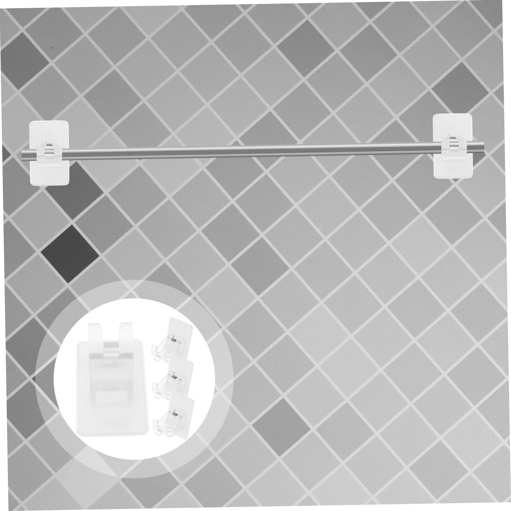 Alipis 16pièces Supports Auto-adhésifs pour Rideaux Lot de Installation sans Perçage pour Cuisine Salon Et Bureau Stabilité Et Longue Durée