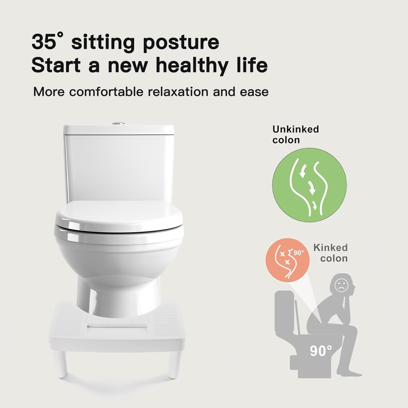 Qofikwi 6.7 Inch Step Stool,Portable Plastic Foot Stool,Non-Slip Potty Stool for Bathroom - 3