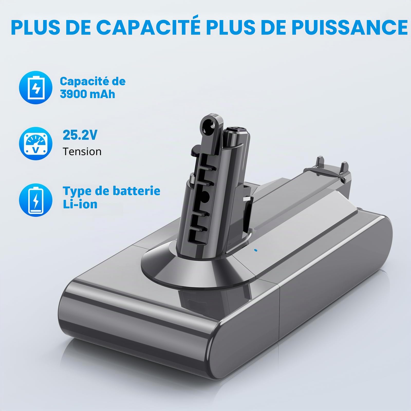 LabTEC V11 25.2V 3900mAh Li-ION Batterie de Remplacement pour Dyson V11 (à Visser) SV14 Absolute Complete Fluffy Aspirateur sans Fil avec Couvercle+Filtre+Brosse+vis (Ne Convient Pas au Style Bouton)