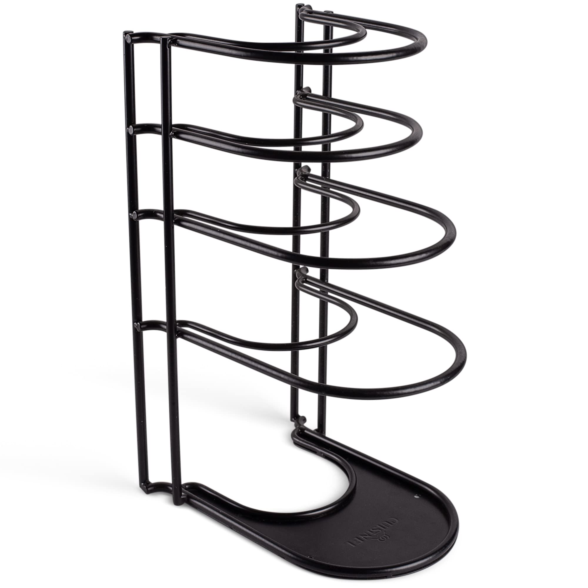 Cuisinel Pots and Pans Organizer Rack - 60 to 100-LBS Capacity Extremely Heavy Duty - 8mm Thick - Made in India - Matte-Black 15.9"-Tall 5-Tier Space Saving Kitchen Cookware Storage
