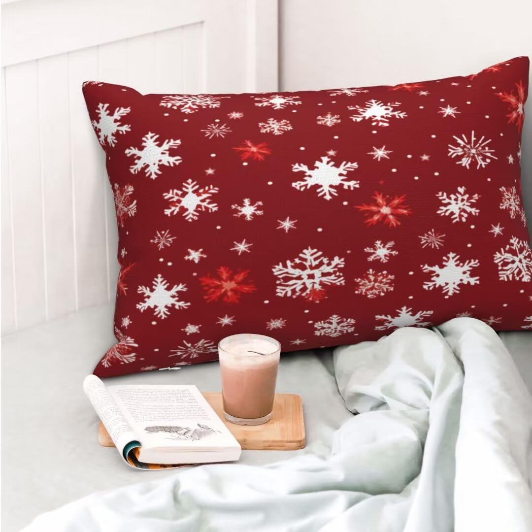 Funda Cojin 70x90 cm Fundas Cojines Rojo Cojines Cama Decorativos Juego de 2, Navidad Funda de Almohada Lumbar Rectangular Cojines Sofa para Jardin Sala de Estar Dormitorio Decoracion Hogar-dm361