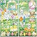 HOOWA Stickers Paques Fenetre, 9PCS Gommettes Paques Réutilisable Autocollant Paques Enfant Electrostatique, Decoration Paques pour Porte Vitre