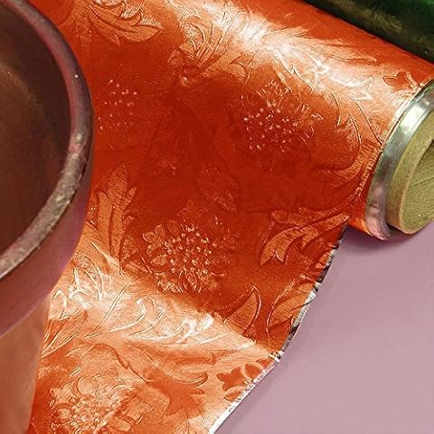 Premium Floral Foil Wrapping Paper - 20 Inches By 10 Yards (Bitter Sweet Orange) Cover