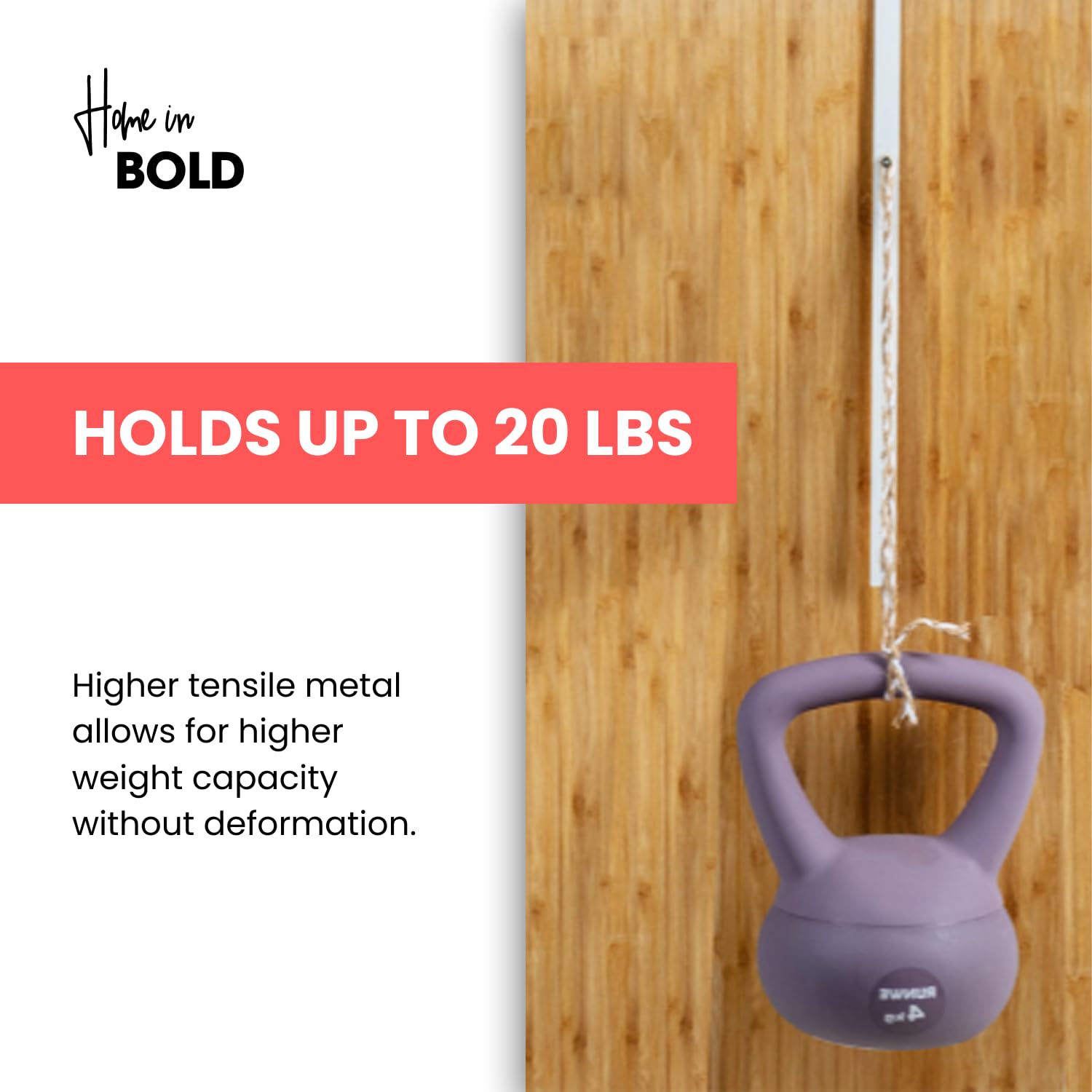 Home in Bold Over-The-Door Hooks (Heavy Duty) Metal for Thick Doors | Adjustable Over The Door Hooks Perfect Height & Fit - 1.6'' - 1.8'' Door Thickness