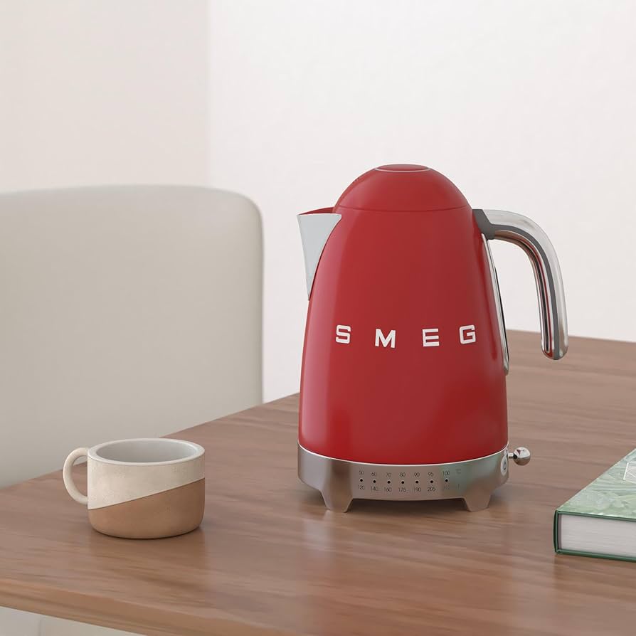 SMEG ケトル レッド【海外規格】 SMEG Kettle, Red, 1.7 L, 57OZ, 7 Cup Capacity, Stainless