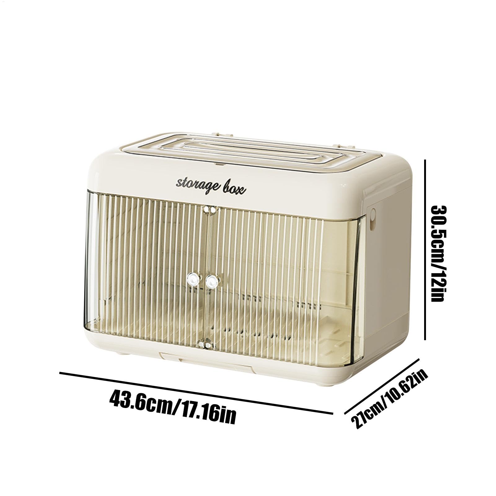 Aufbewahrungsbox für Babyflaschen, großer Organizer für Stillflaschen und Abtropfgestell, staubdichtes Abtropfgestell Deckel, platzsparender Halter für Küchenarbeitsplatten, 43,6 x 27 x 30,5 cm